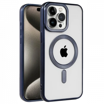 Apple iPhone 15 Pro Max Kılıf Kronos Magsafe Kapak - Lacivert