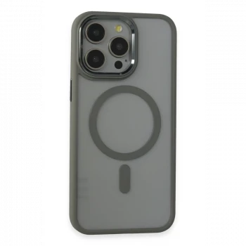 Apple iPhone 15 Pro Max Kılıf Room Magneticsafe Silikon - Gri