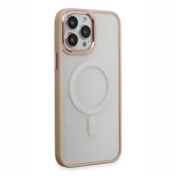 Apple iPhone 15 Pro Max Kılıf Room Magneticsafe Silikon - Pudra
