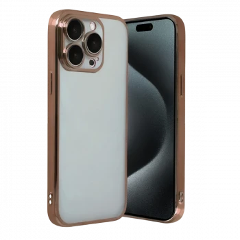Apple iPhone 15 Pro Max Razer Lensli Silikon - Çöl Titanyum
