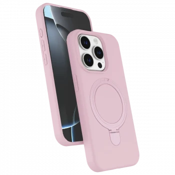 Apple iPhone 15 Pro Max Regal Magsafe Standlı Kapak - Açık Pembe