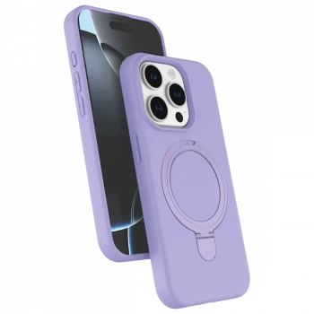 Apple iPhone 15 Pro Max Regal Magsafe Standlı Kapak - Lila