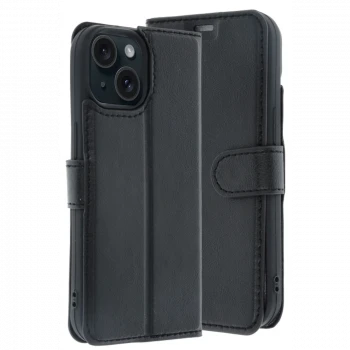 Apple iPhone 15 Trend S Plus Kapaklı Kılıf - Siyah