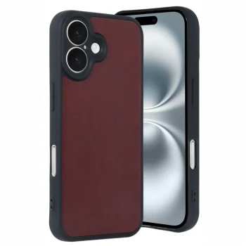 Apple iPhone 16 Kılıf Aras Deri Kapak - Bordo
