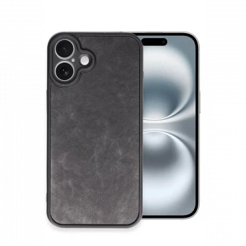 Apple iPhone 16 Plus Kılıf Aras Deri Kapak - Siyah