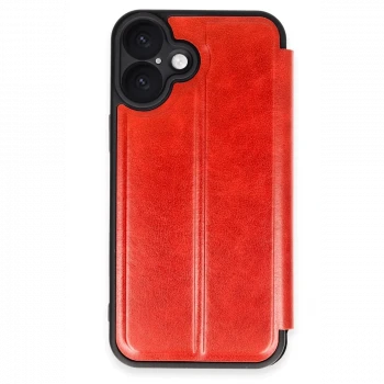 Apple iPhone 16 Plus Kılıf Flip Cover - Kırmızı