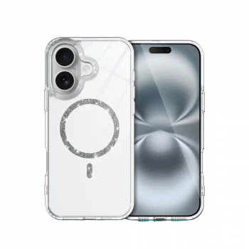 Apple iPhone 16 Plus Live Diamond Magsafe Kapak - Şeffaf