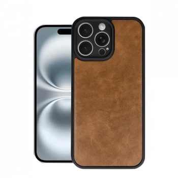 Apple iPhone 16 Pro Kılıf Aras Deri Kapak - Taba