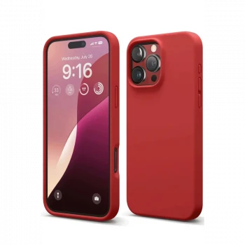 Apple iPhone 16 Pro Kılıf First Silikon - Kırmızı
