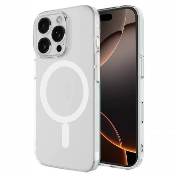 Apple iPhone 16 Pro Kılıf Magneticsafe Şeffaf Silikon - Şeffaf