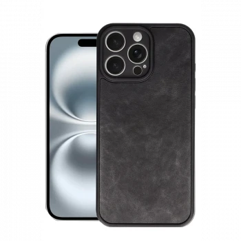 Apple iPhone 16 Pro Max Kılıf Aras Deri Kapak - Siyah