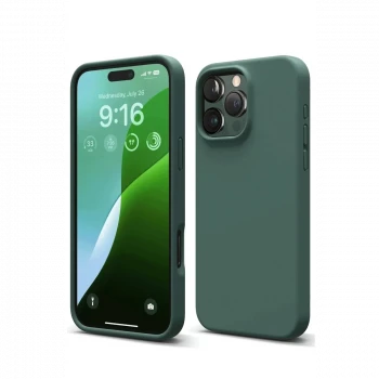 Apple iPhone 16 Pro Max Kılıf First Silikon - Koyu Yeşil