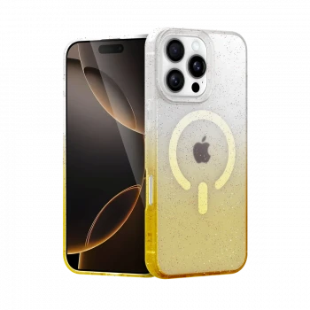 Apple iPhone 16 Pro Pummel Shiny Magsafe Kapak - Gold