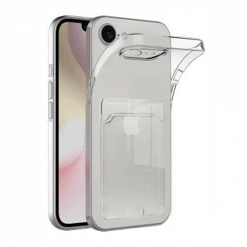 Apple iPhone 16E Kılıf Kart Şeffaf Silikon - Şeffaf