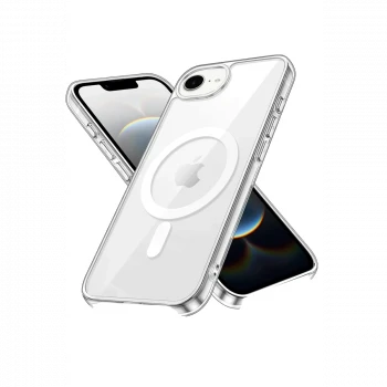 Apple iPhone 16E Kılıf Pc Real Magsafe Kapak - Şeffaf