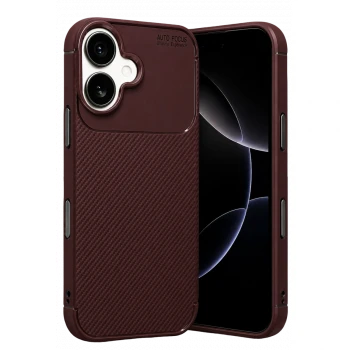 Apple iPhone 17 Auto Focus Karbon Kapak - Bordo