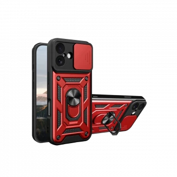 Apple iPhone 17 Pars Lens Yüzüklü Silikon - Kırmızı
