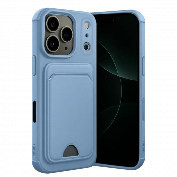 Apple iPhone 17 Pro Max Kelvin Kartvizitli Silikon - Mavi