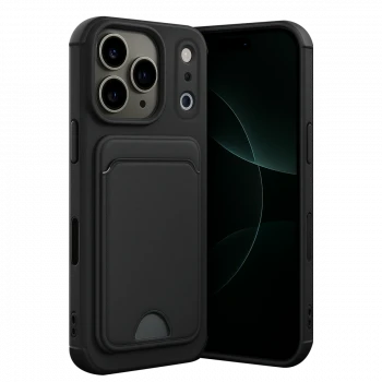Apple iPhone 17 Pro Max Kelvin Kartvizitli Silikon - Siyah