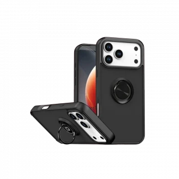 Apple iPhone 17 Pro Max Montreal Yüzüklü Silikon Kapak - Siyah
