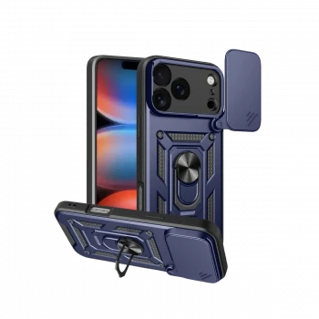 Apple iPhone 17 Pro Max Pars Lens Yüzüklü Silikon - Lacivert