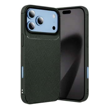 Apple iPhone 18 Pro Max Auto Focus Karbon Kapak - Yeşil