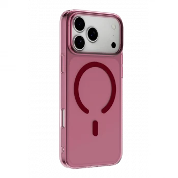 Apple iPhone 18 Pro Max Combo Sert Şeffaf Magsafe Kapak - Bordo