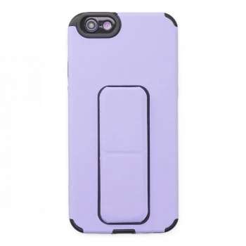 Apple iPhone 6 Kılıf Mega Standlı Silikon - Lila