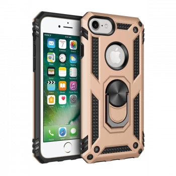 Apple iPhone 7 Kılıf Sofya Yüzüklü Silikon Kapak - Gold