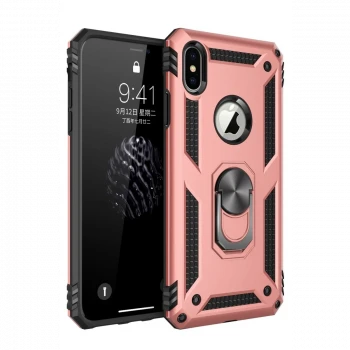 Apple iPhone XS Max Kılıf Sofya Yüzüklü Silikon Kapak - Rose