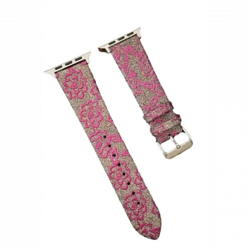 Apple Watch 42mm Creeper Desenli Kordon - Pembe