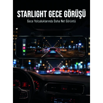 Araç İçi Multimedya Ekranı Çift Kameralı Ayna Carplay