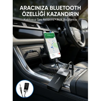 Araç ve Ev Ses Sistemleri İçin Bluetooth AUX Adaptörü