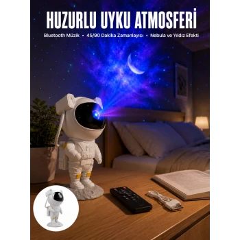 Astronot Görünümlü Projeksiyon Speaker Taşınabilir