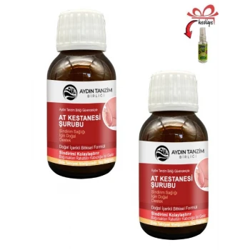 At Kestanesi Şurubu Rahat ve Hafif His İçin 50 ml x 2 ad.+Çörek Otu Yağı ile