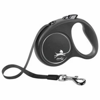 Black Design Otomatik Şerit Köpek Gezdirme Tasması Small 5 Mt Siyah