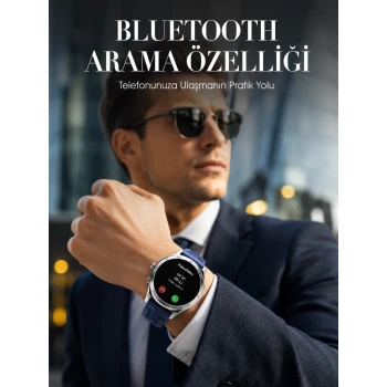 Bluetooth Arama Destekli Uzun Pil Ömürlü Akıllı Saat 3 Kordonlu