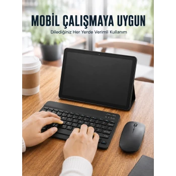 Bluetooth Klavyeli Android Tablet Seti SIM Kart Destekli Kablosuz Mouse ve Mobil Çalışma Deneyimi