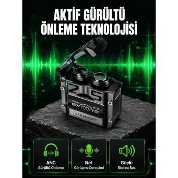 Bluetooth Kulaklık Kablosuz ANC Gürültü Önleyici Stereo Ses Yeni Nesil
