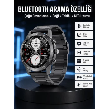Çağrı Cevaplama Sesli Asistan Çoklu Dil Desteği 5.0 Bluetooth Akıllı Saat