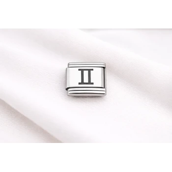 Çelik Charm İkizler Burcu | Paslanmaz Çelik Bileklik Charmı | Burç Temalı Şık Takı