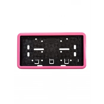 Çerçeveli Dikdörtgen Plakalık Plaka Altlığı Pembe 32x17 cm