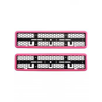 Çerçeveli Plakalık Plaka Altlığı Pembe 2'li