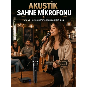 Çift Kablosuz El Mikrofonu Net Ses Kalitesi ve Dijital Gösterge