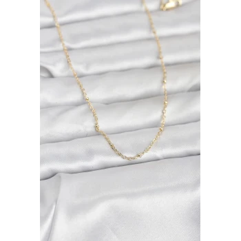 CM 14K Gold Renk Burgu Model 60 cm Kadın Kolye