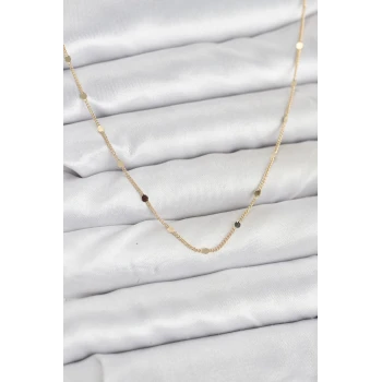 CM 14K Gold Renk Ezme Pul Model 60 cm Kadın Kolye