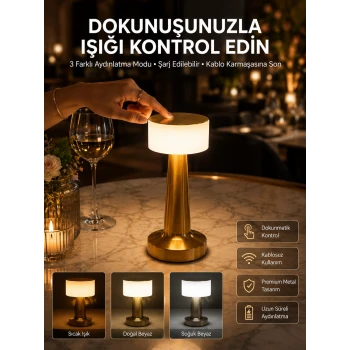 Dekoratif Masa Lambası Dokunmatik Renk Değiştirebilen Gece Lambası