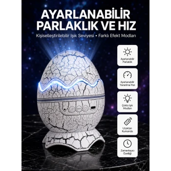 Dinozor Yumurtası Tasarımlı Projektörlü Gece Lambası