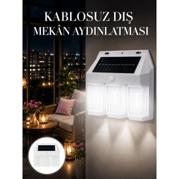 Dış Mekan Solar Duvar Lambası – 120° Hareket Algılama, 3 Işık Modu Yeni Nesil
