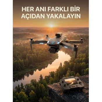 Ekranlı Kumandalı Çift Kameralı Drone ile Havadan Çekim